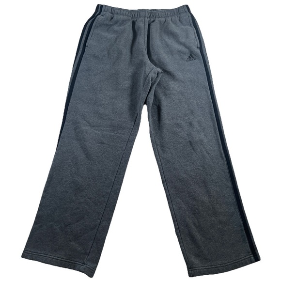 Adidas Women's Large Gray Three Stripe Pull On Elastic Waist Sweatpants - Picture 1 of 7